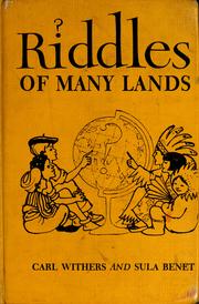 Cover of: Riddles of many lands by Carl Withers