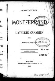 Cover of: Histoire de Montferrand by Benjamin Sulte