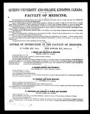 Cover of: Queen's University and College, Kingston, Canada: Faculty of Medicine
