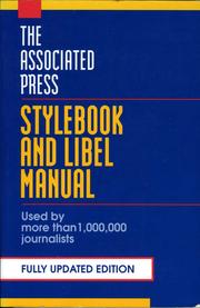 Cover of: Stylebook and Libel Manual: Including Guidelines on Photo Captions, Filing the Wire, Proofreaders' Marks, Copyright.