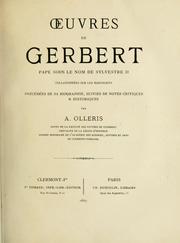 Cover of: Œuvres de Gerbert