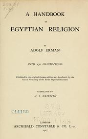 Cover of: A handbook of Egyptian religion