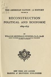 Cover of: Reconstruction, political and economic, 1865-1877.