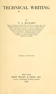 Cover of: Technical writing by T. A. Rickard