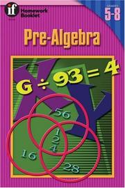 Cover of: Pre-algebra: A Homework Booklet (Algebra Series)