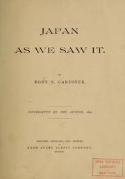 Cover of: Japan as we saw it