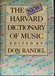 Cover of: The New Harvard dictionary of music