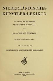 Niederländisches Künstler-Lexikon by Alfred von Wurzbach