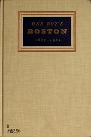 Cover of: One boy's Boston, 1887-1901