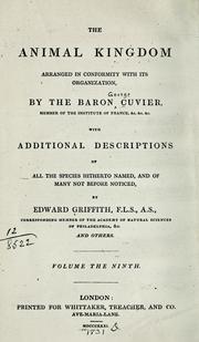 Cover of: The animal kingdom arranged in conformity with its organization