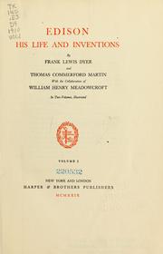 Cover of: Edison by Frank Lewis Dyer