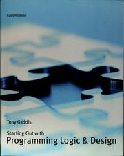Cover of: Starting out with programming logic & design