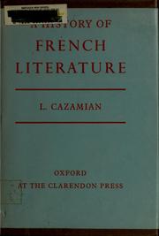 Cover of: A history of French literature.
