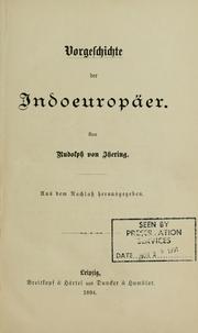 Cover of: Vorgeschichte der Indoeuropäer