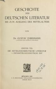 Cover of: Geschichte der deutschen literatur bis zum ausgang des mittelalters