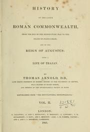 Cover of: History of the later Roman commonwealth by Arnold, Thomas