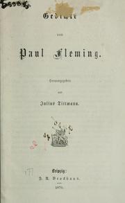 Cover of: Gedichte: Hrsg. von Julius Tittmann