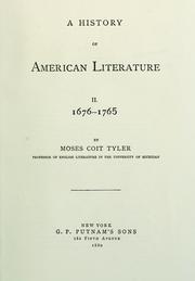 Cover of: A history of American literature