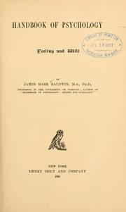 Cover of: Handbook of psychology: feeling and will