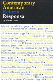 Cover of: Contemporary American Reform responsa