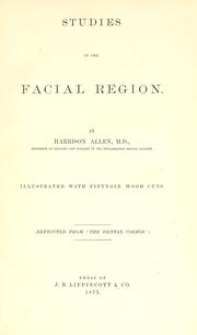 Cover of: Studies in the facial region