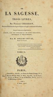 Cover of: De la sagesse: trois livres