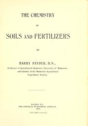 Cover of: The chemistry of soils and fertilizers