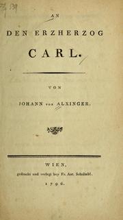 Cover of: An den erzherzog Carl