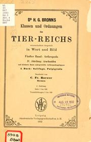 Cover of: Dr. H. G. Bronn's Klassen und Ordnungen des Thier-Reichs by Heinrich Georg Bronn