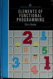 Cover of: Elements of functional programming by Chris Reade