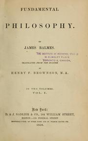 Cover of: Fundamental philosophy