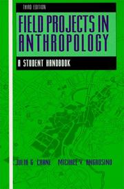 Field projects in anthropology by Julia G. Crane