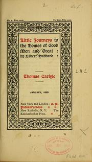 Cover of: Little journeys to the homes of good men and great
