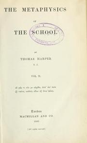 Cover of: The metaphysics of the school