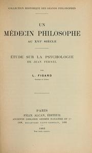 Cover of: Un médecin philosophe zu XVIe siècle by Leon Figard