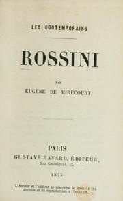 Cover of: Rossini by Eugène de Mirecourt