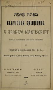 Cover of: Clavicula Salomonis: a Hebrew manuscript