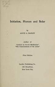 Cover of: Initiation, human and solar