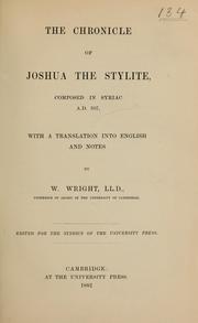 Cover of: The chronicle of Joshua the Stylite by Joshua the Stylite