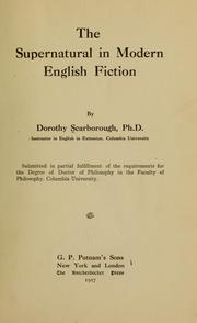 Cover of: The supernatural in modern English fiction