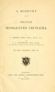 Cover of: A history of British sessile-eyed Crustacea