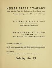 Cover of: Modern furniture hardware by Keeler Brass Company (Grand Rapids, Mich.)