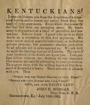 Cover of: Kentuckians! I come to liberate you ...