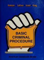 Cover of: Basic criminal procedure