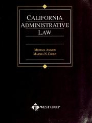 Cover of: California administrative law