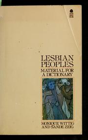 Cover of: Lesbian peoples