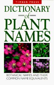 Cover of: Dictionary of Plant Names by Allen J. Coombes