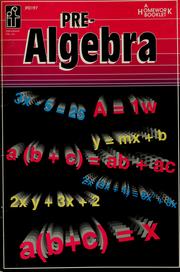 Cover of: Pre-algebra