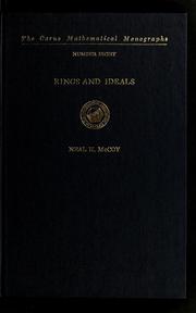 Cover of: Rings and ideals by Neal Henry McCoy