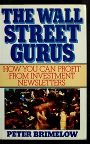 Cover of: The Wall Street gurus by Peter Brimelow